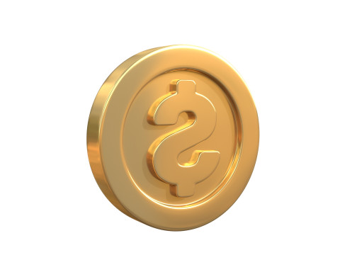 Dollar coin 3D मॉडल