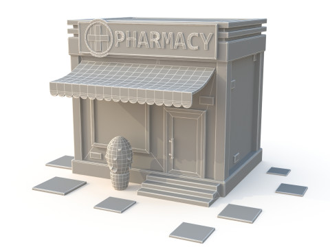 Cartoon building 3D Model