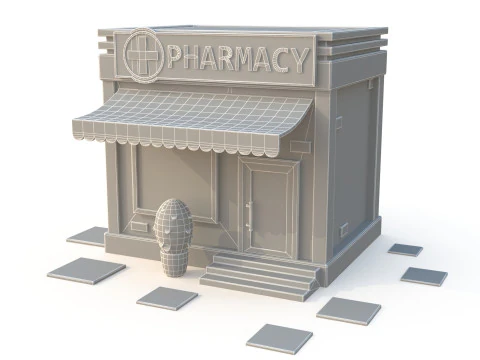 Cartoon building 3D Model