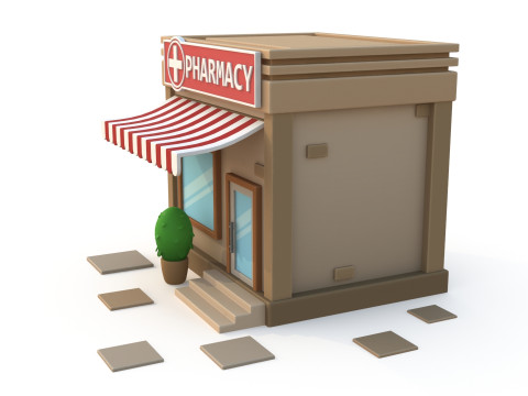 Cartoon building 3D Model