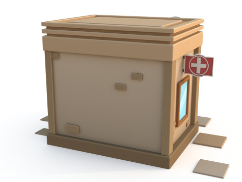 Cartoon building 3D Model