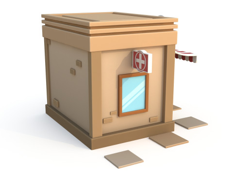 Cartoon building 3D Model