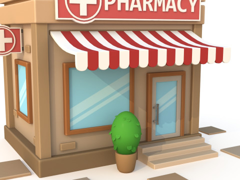 Cartoon building 3D Model