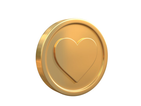 Heart coin 3D Model