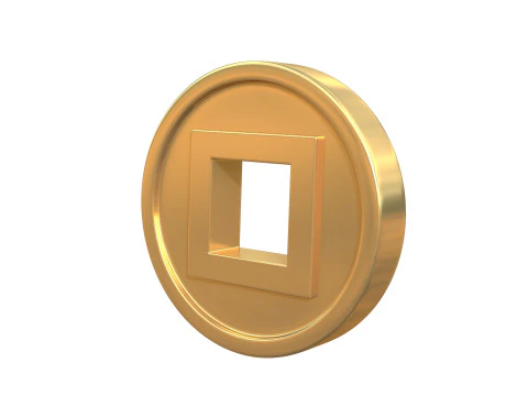 Coin with a square hole 3D Model