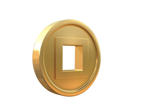 Coin with a square hole Modello 3D