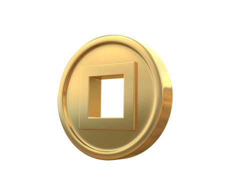 Coin with a square hole Modello 3D