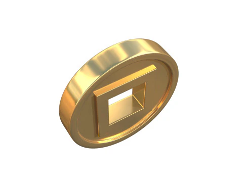 Coin with a square hole 3D Model