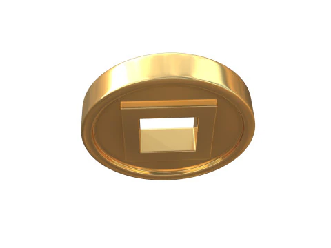 Coin with a square hole 3D Model