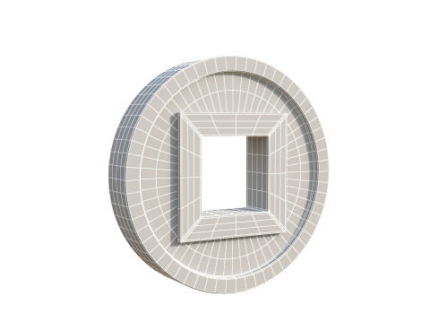Coin with a square hole Modello 3D