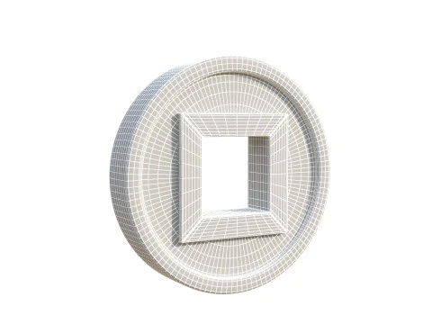 Coin with a square hole 3D Model