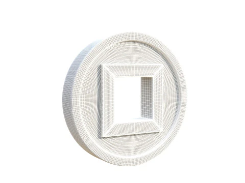 Coin with a square hole 3D Model