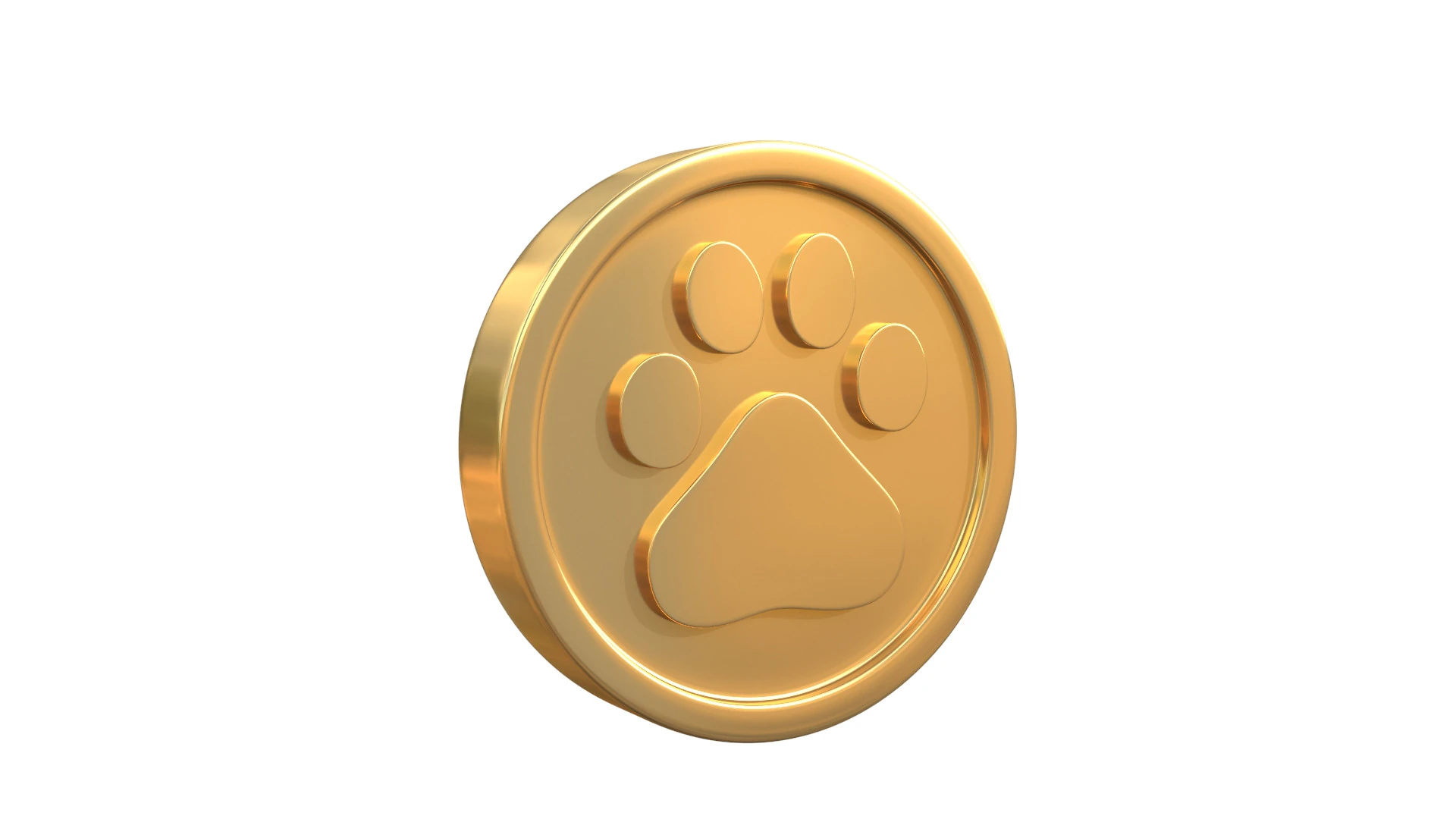 Paw coin 3D Model .c4d .max .obj .3ds .fbx .stl .blend 