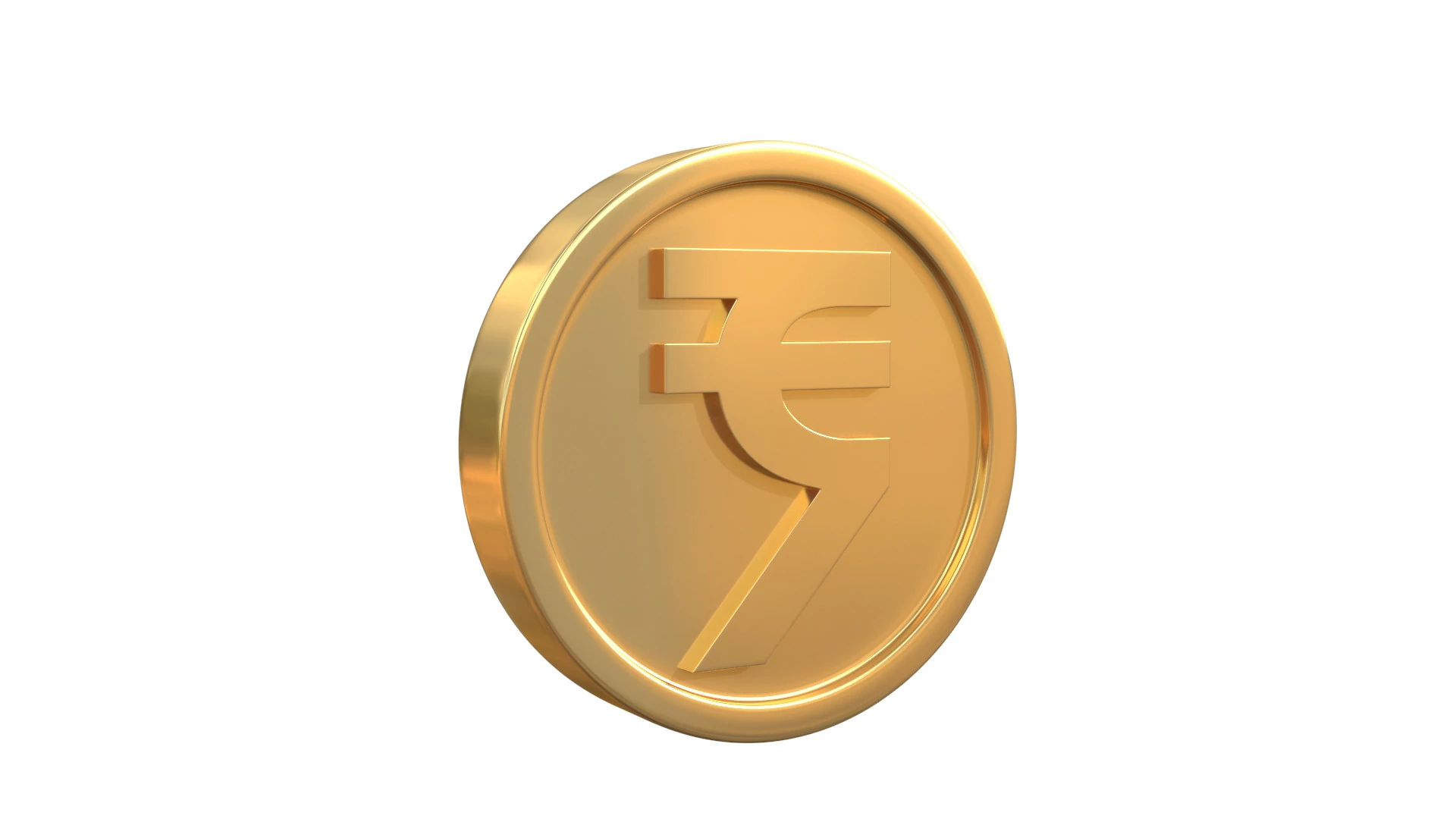Rupee coin 3D Model .c4d .max .obj .3ds .fbx .stl .blend 