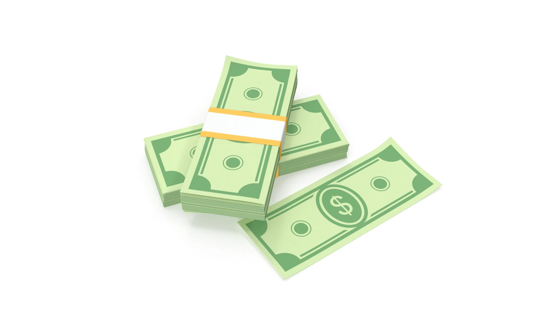 Stylized wad of money 3D Model .c4d .max .obj .3ds .fbx .stl .blend 