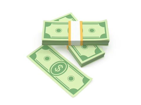 Stylized wad of money 3D Model