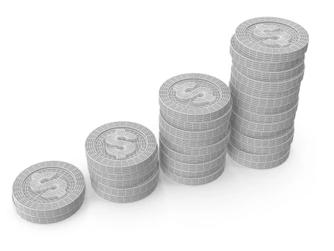 Dollar coins 3D Model