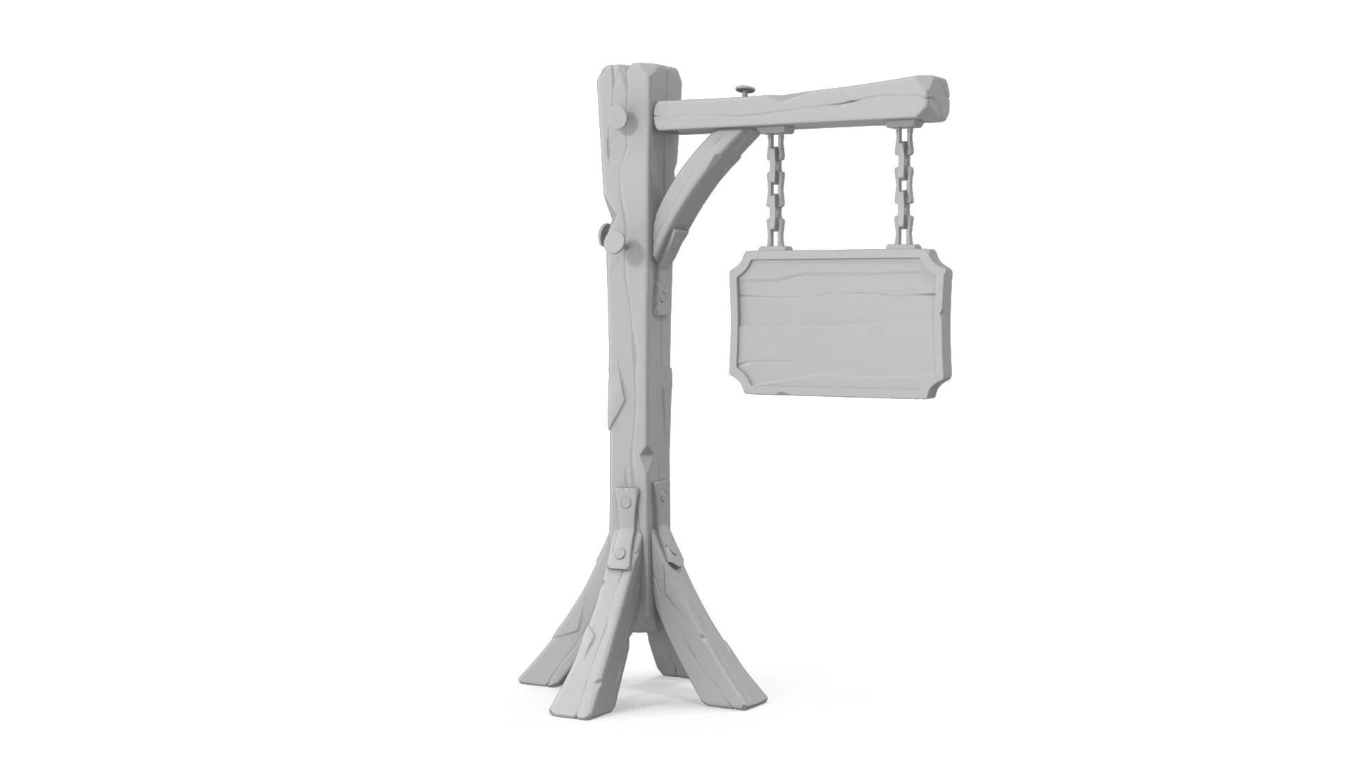 Stylized medieval sign 3D Model .c4d .max .obj .3ds .fbx .stl .blend 
