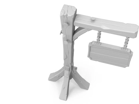 Stylized medieval sign 3D Model