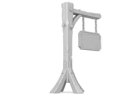 Stylized medieval sign 3D Model