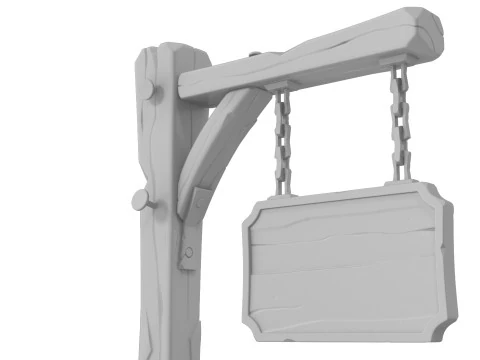 Stylized medieval sign 3D Model