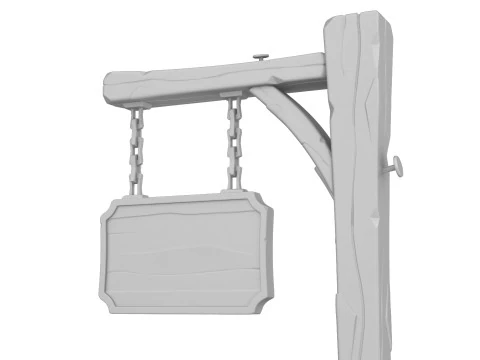 Stylized medieval sign 3D Model