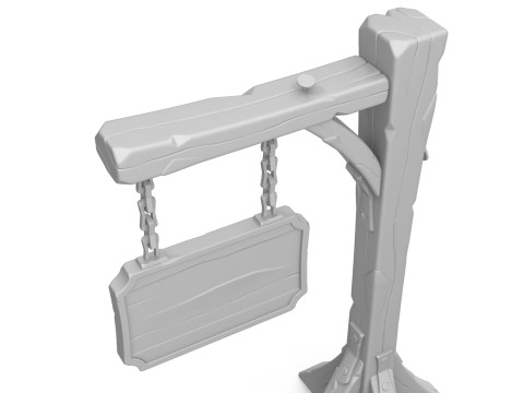 Stylized medieval sign 3D Модель