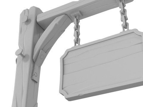 Stylized medieval sign 3D Модель
