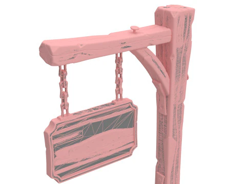 Stylized medieval sign 3D Model