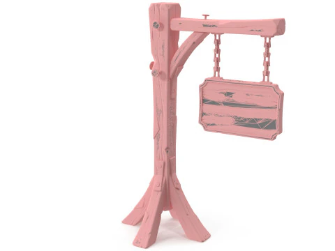 Stylized medieval sign 3D Model