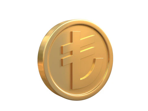 Turkish Lira Coin 3D Model