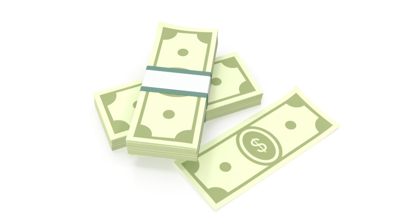 Stylized wad of money 3D Model .c4d .max .obj .3ds .fbx .stl .blend