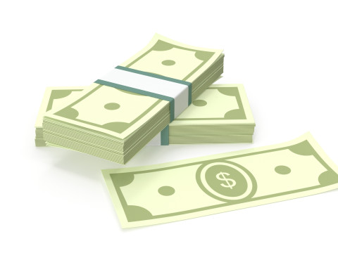 Stylized wad of money 3D Model