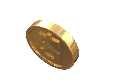 Stylized dollar coin 3D मॉडल