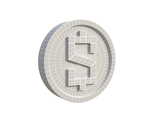 Stylized dollar coin 3D मॉडल