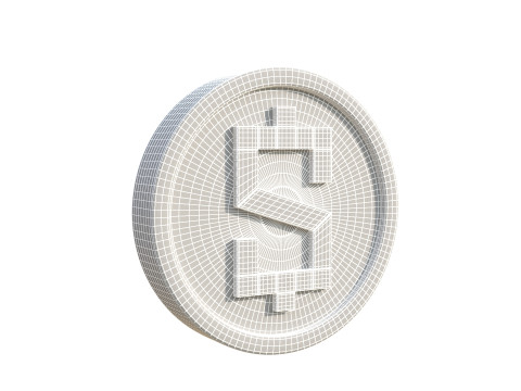 Stylized dollar coin 3D मॉडल