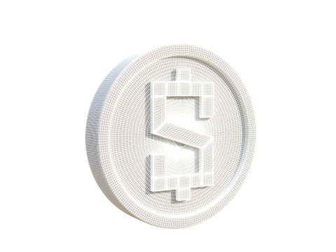 Stylized dollar coin 3D मॉडल