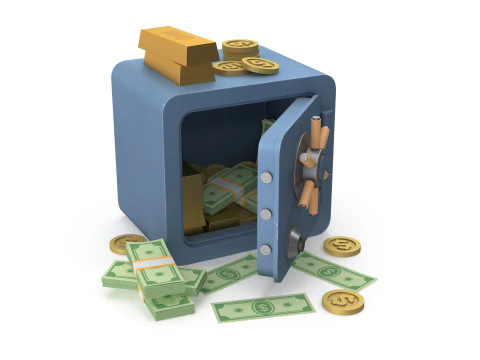 Kasa ve para 3D Model