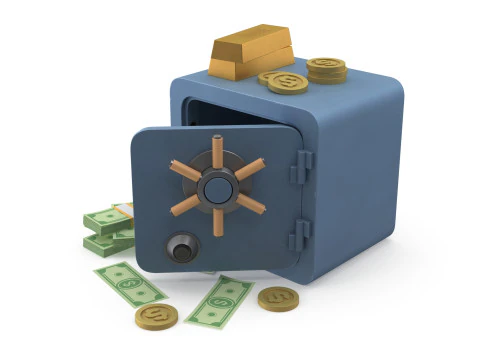 Safe and money 3D Model