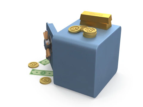 Safe and money 3D Model