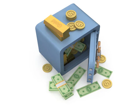 Safe and money 3D Model