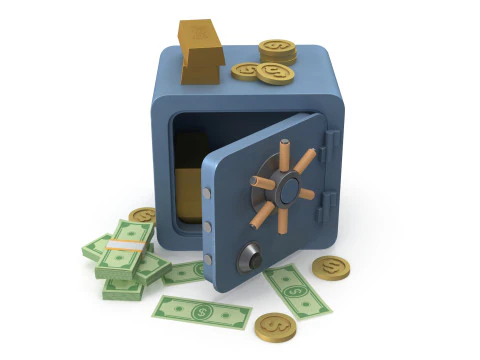 Safe and money 3D Model