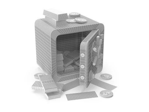 Safe and money 3D Model