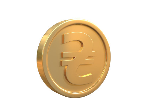Ukrainian hryvnia coin 3D Model