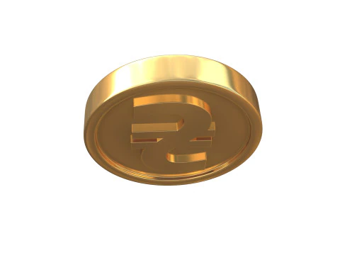 Ukrainian hryvnia coin 3D Model