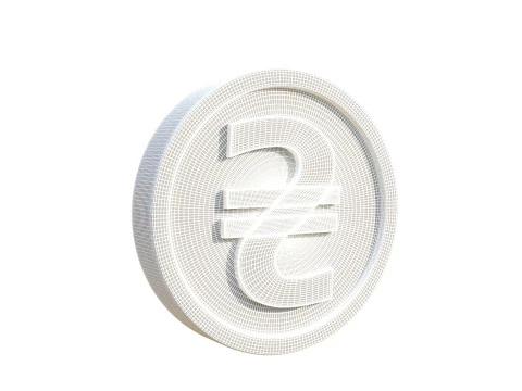 Ukrainian hryvnia coin 3D Model