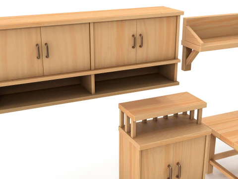 様式化された家具パック 3Dモデル