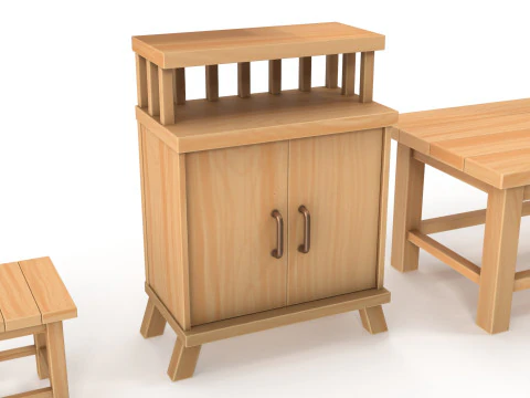 様式化された家具パック 3Dモデル