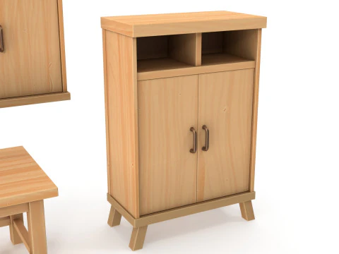 様式化された家具パック 3Dモデル