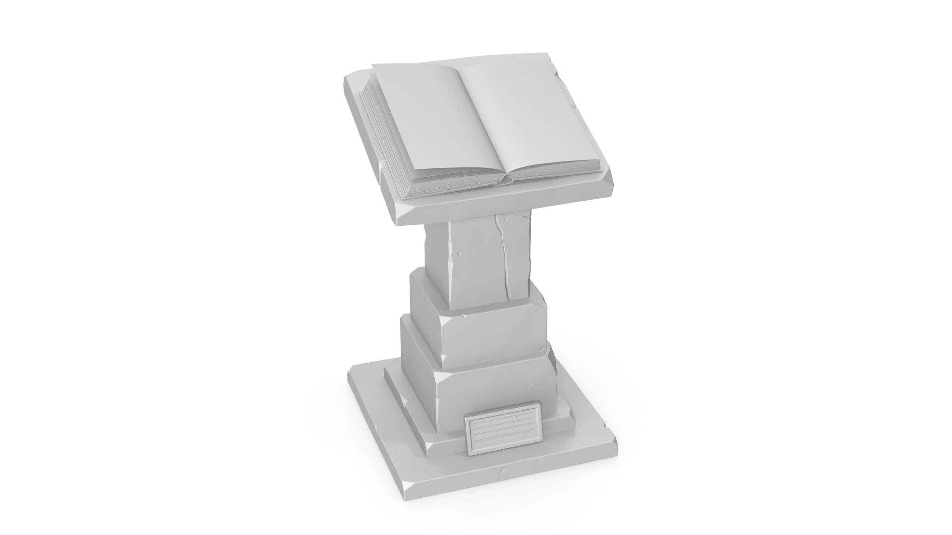 Stylized pulpit with book 3D Model .c4d .max .obj .3ds .fbx .stl .blend 